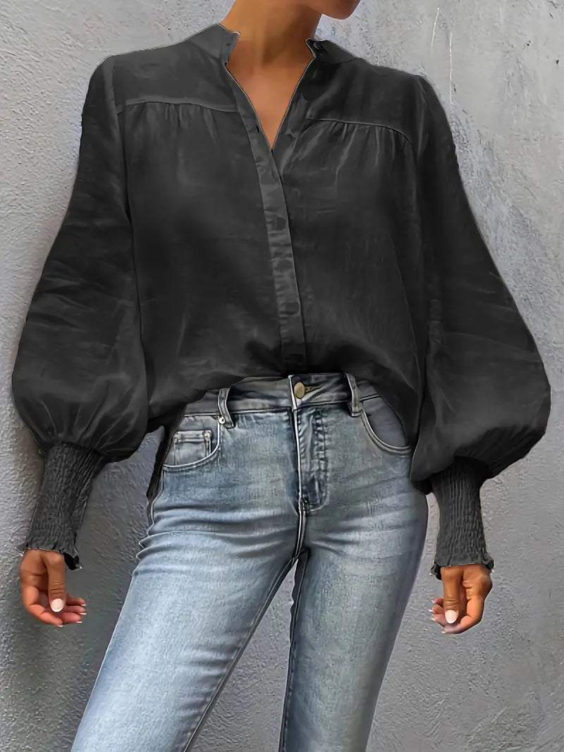 AS | Elegantní halenka s lampionovými rukávy