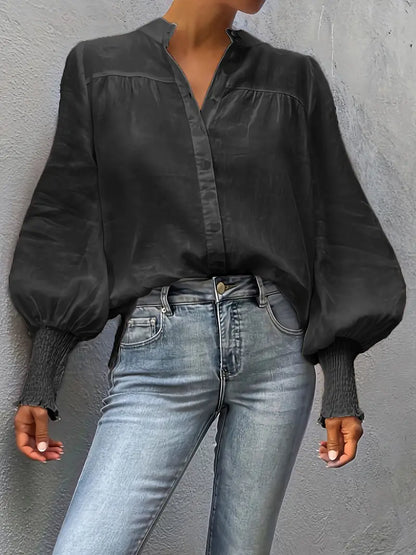 AS | Elegantní halenka s lampionovými rukávy