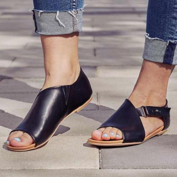 AS | Dámské sandály s přezkou Peep Toe Flats