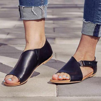 AS | Dámské sandály s přezkou Peep Toe Flats