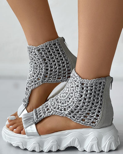 AS | Lanové sandály na podpatku pro ženy