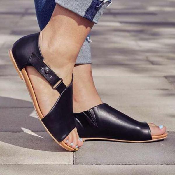 AS | Dámské sandály s přezkou Peep Toe Flats