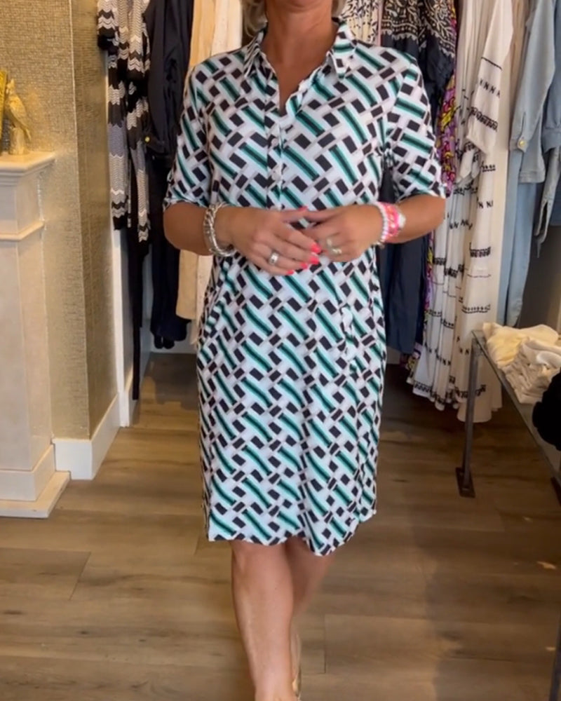 AS | Šaty s geometrickým vzorem a výstřihem do V