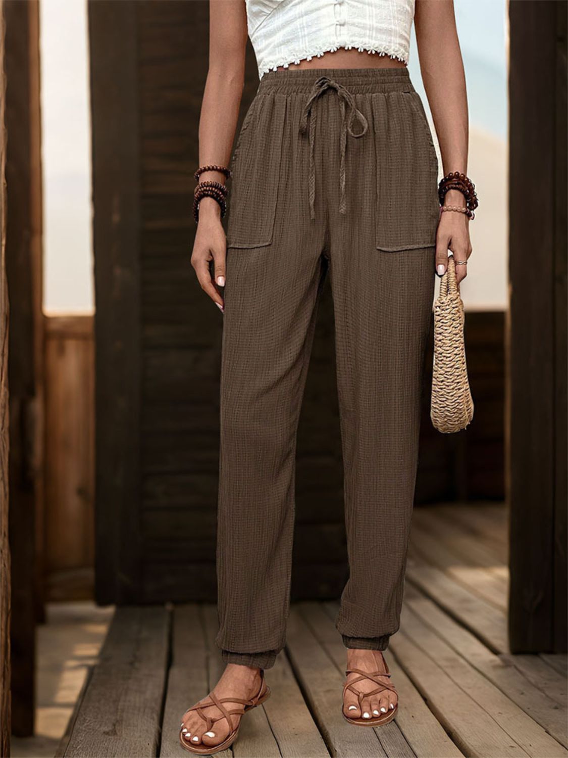 AS | Texturované běžecké kalhoty s vysokým pasem