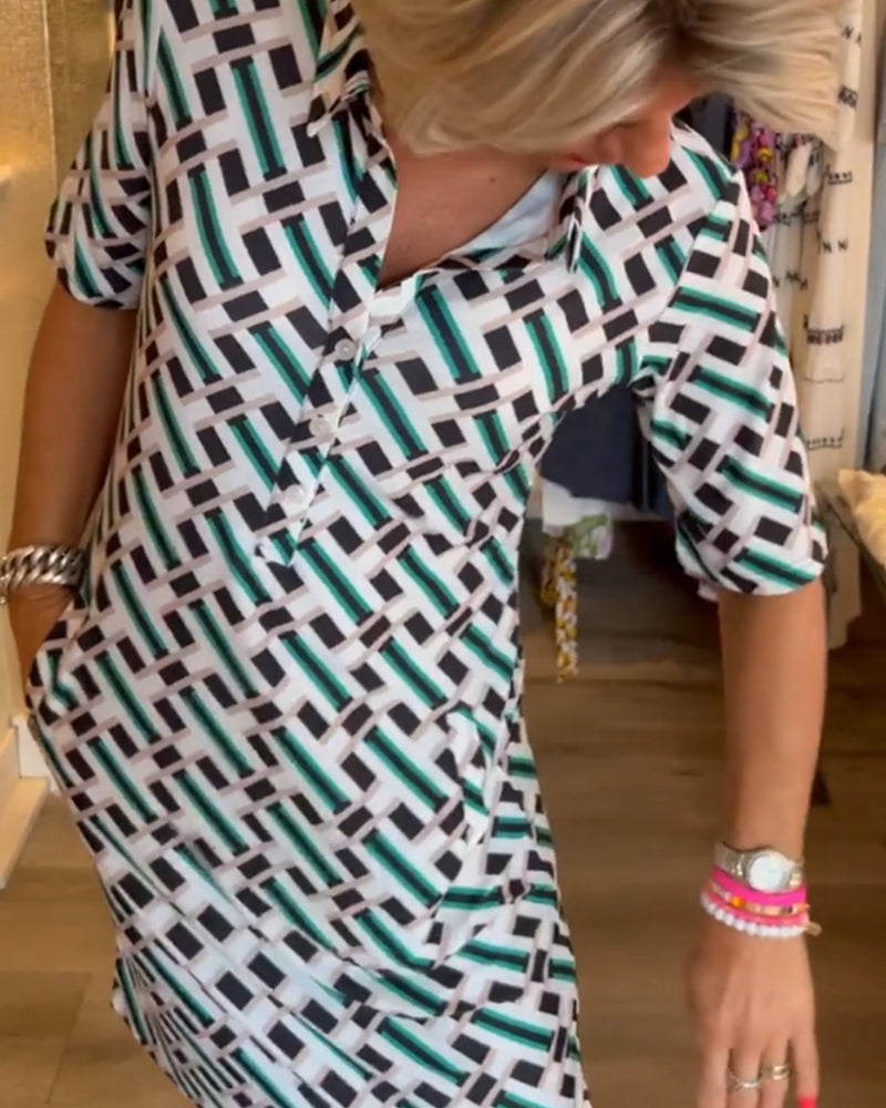 AS | Šaty s geometrickým vzorem a výstřihem do V