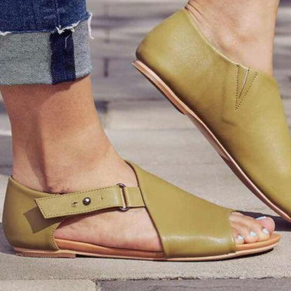 AS | Dámské sandály s přezkou Peep Toe Flats