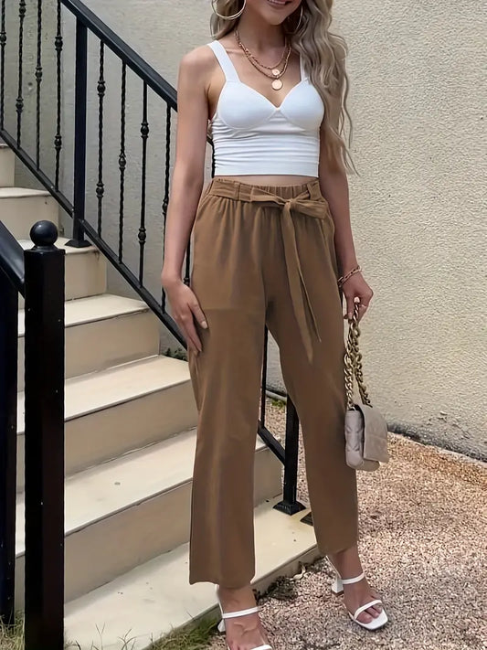 AS | Jednobarevné kalhoty pro volný čas s kravatou