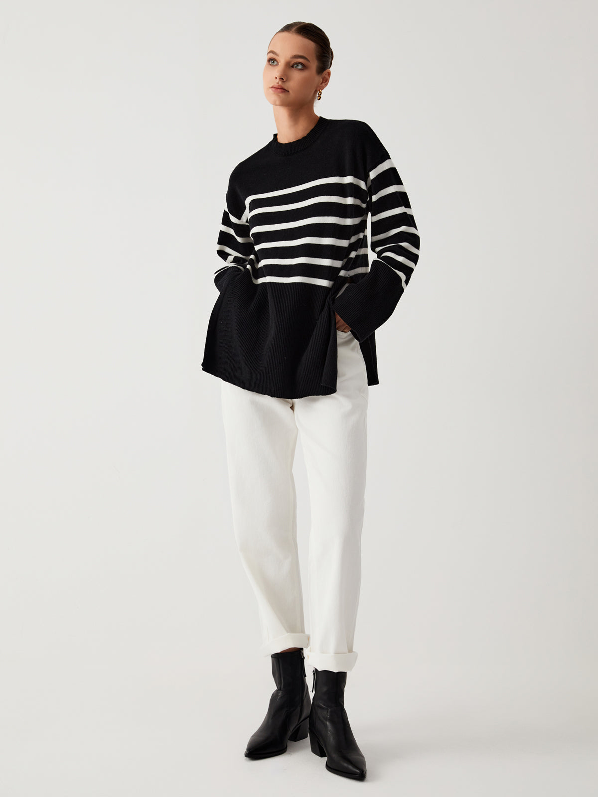 AS | Oversized svetr s pruhy