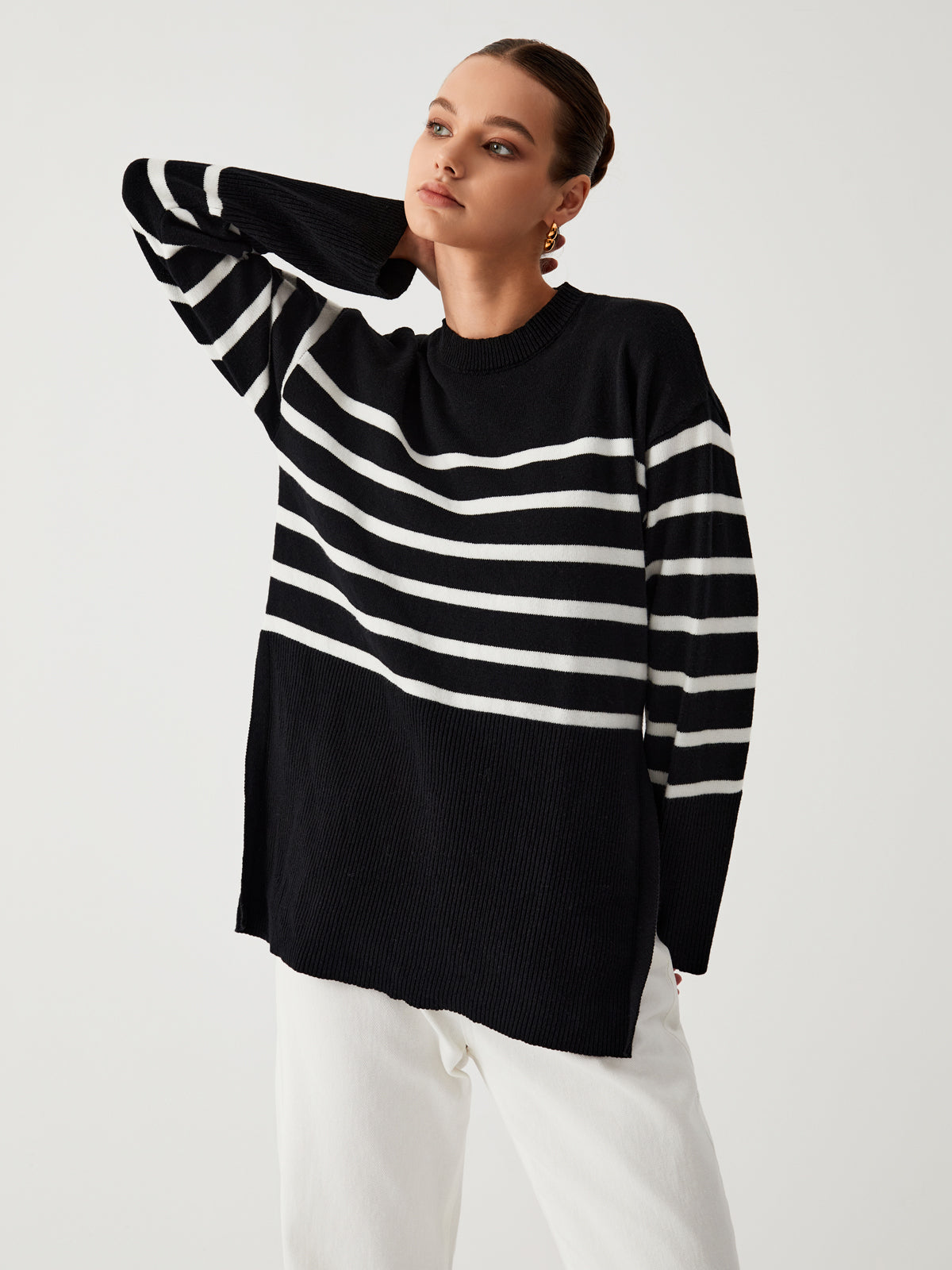 AS | Oversized svetr s pruhy