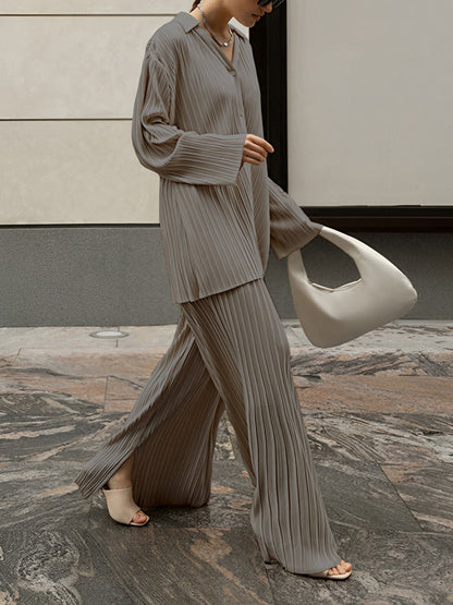 AS | Stylová a elegantní dámská plisovaná blůza a kalhoty