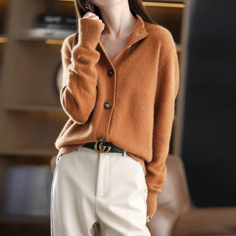 Fuxniz Allrounder suitable for everyday use: new spring knitted cardigan for women in vintage look, versatile fashion in single-colored top quality