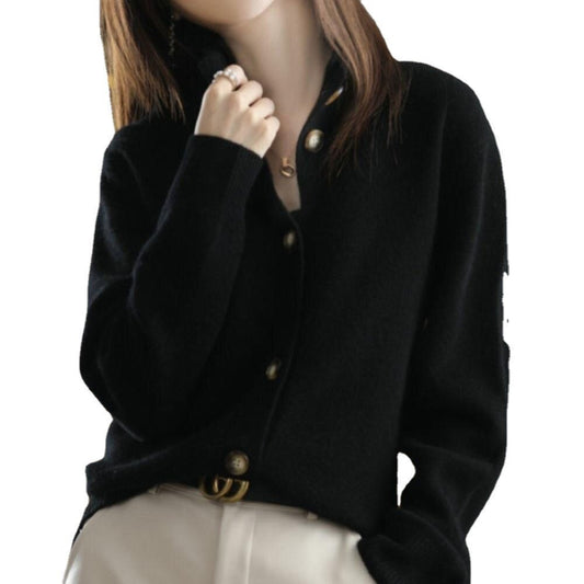 Fuxniz Allrounder suitable for everyday use: new spring knitted cardigan for women in vintage look, versatile fashion in single-colored top quality