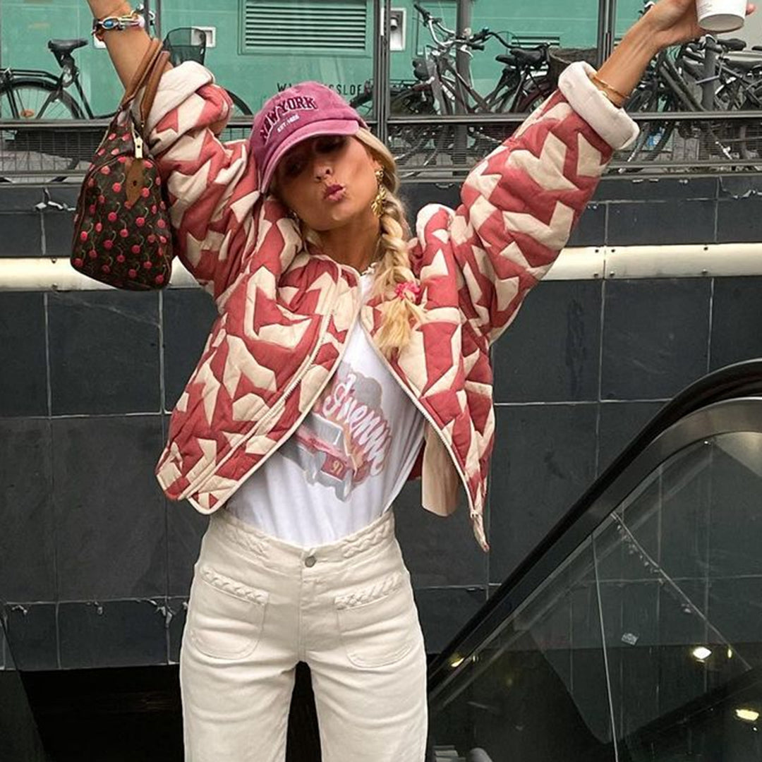 AS | Stylová prošívaná bunda s potiskem