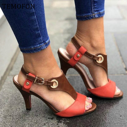 AS | Dámské sandály Peep Toe Platform Block Heels