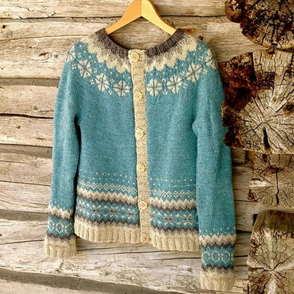 AS | Stylový svetr s etnickým vzorem a knoflíky