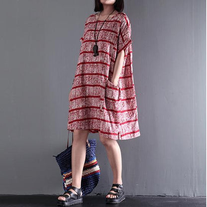 AS | Originální pruhované šifonové šaty s krátkým rukávem