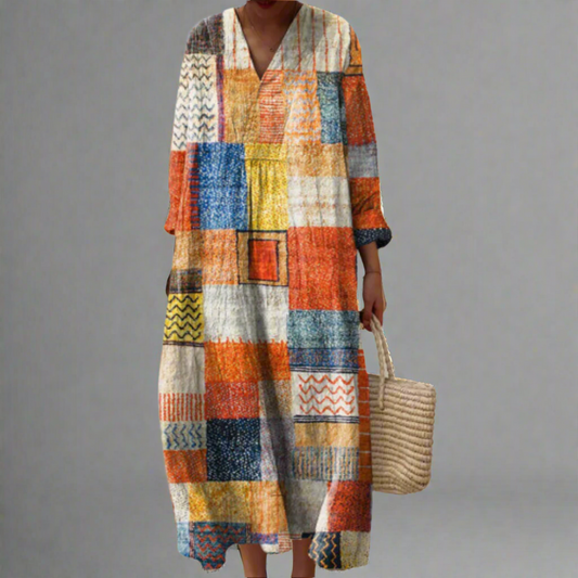 AS | Patchworkové šaty Harmony Boho Maxi Dress