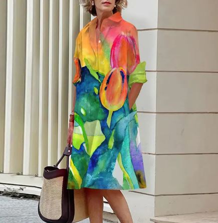 AS | Jandy -Elegantní šaty s řaseným květinovým vzorem