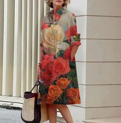 AS | Jandy -Elegantní šaty s řaseným květinovým vzorem