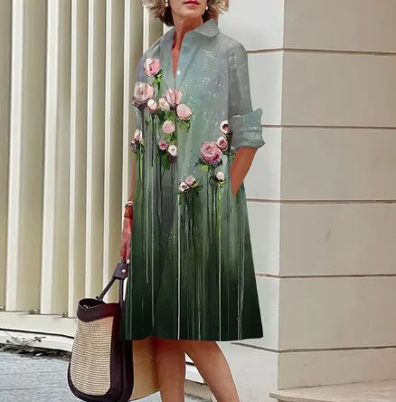 AS | Jandy -Elegantní šaty s nařaseným květinovým vzorem