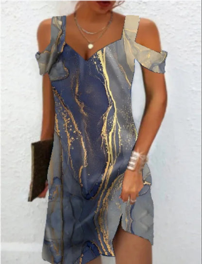 AS | Módní party šaty pro ženy Letní elegantní květinové tištěné Vintage šaty příležitostné Lady A-Line šaty