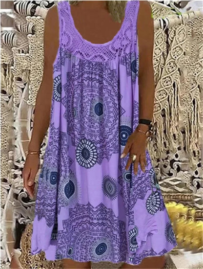 AS | digitální tištěné off shoulder sexy camisole volné přiléhavé šaty krajka neformální šaty letní šaty
