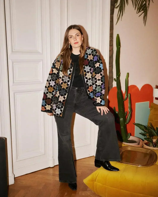 AS | Retro barevná kostkovaná bunda