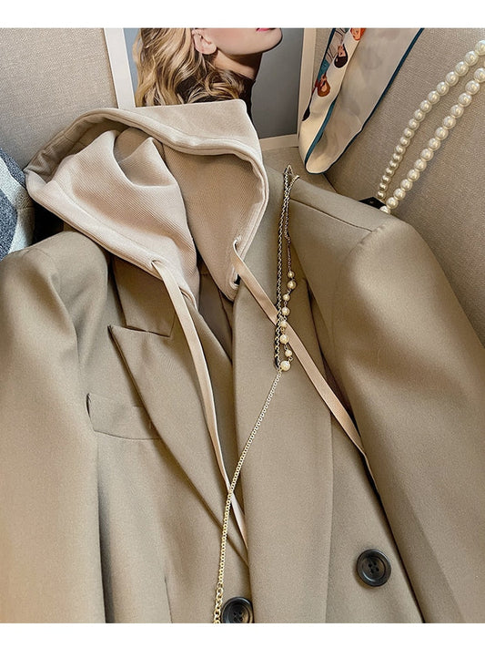 AS | FaysBlazer I Dámské sako nadměrné velikosti s kapucí