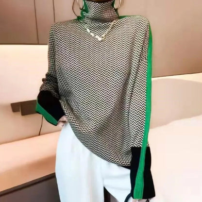 AS | Modern Chic Geometrický svetr s želvím výstřihem