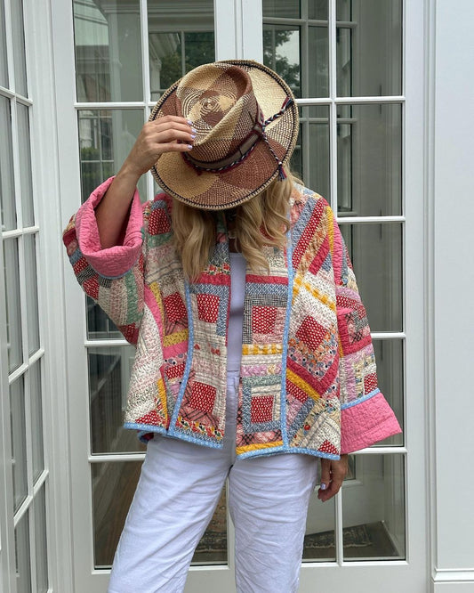 AS | Stylová prošívaná bunda s patchworkovým vzorem