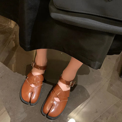 AS | Kožené sandály s dělenou špičkou