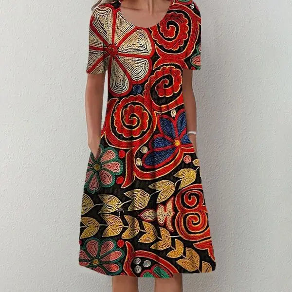 AS | Letní šaty s vintage potiskem a volánky