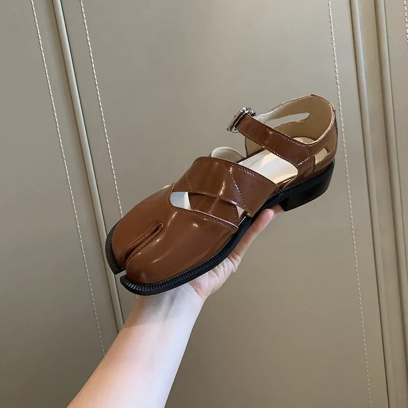 AS | Kožené sandály s dělenou špičkou