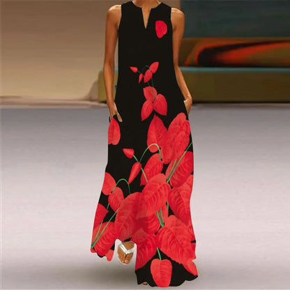 AS | Dámské volné šaty Letní módní šaty s výstřihem do V Dámské elegantní večerní šaty bez rukávů Hawaii Holiday Casual Dress