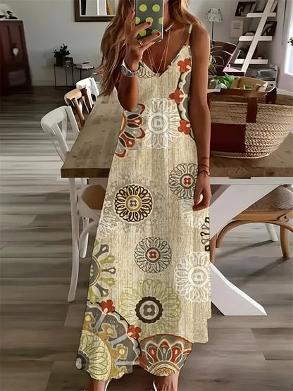 AS | Dámské nové havajské plážové šaty Letní módní sexy šaty bez rukávů dlouhé ohlávka 3D Vintage Butterfly Print Street Photo šaty