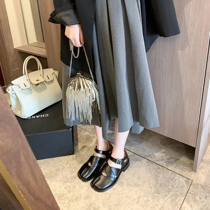 AS | Kožené sandály s dělenou špičkou