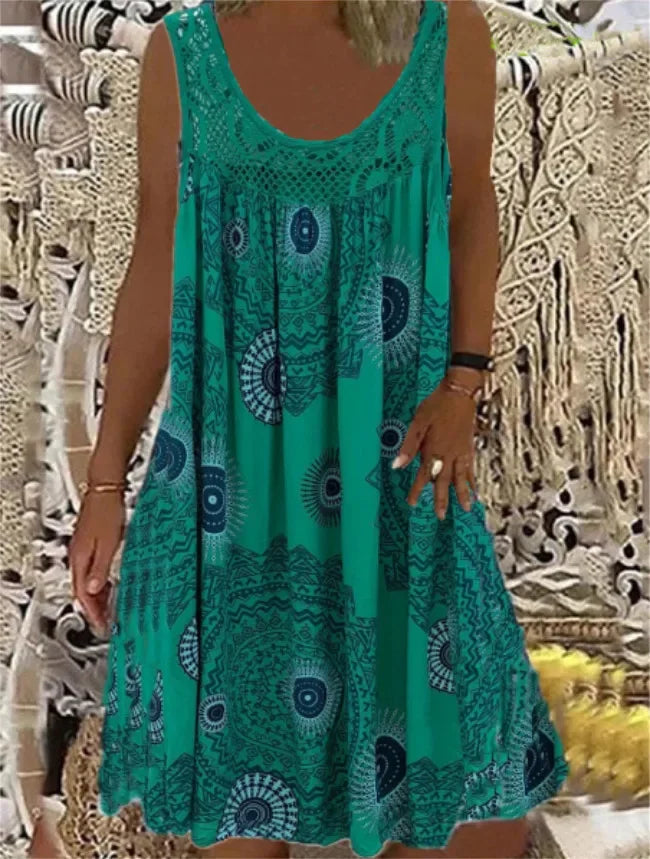 AS | digitální tištěné off shoulder sexy camisole volné přiléhavé šaty krajka neformální šaty letní šaty