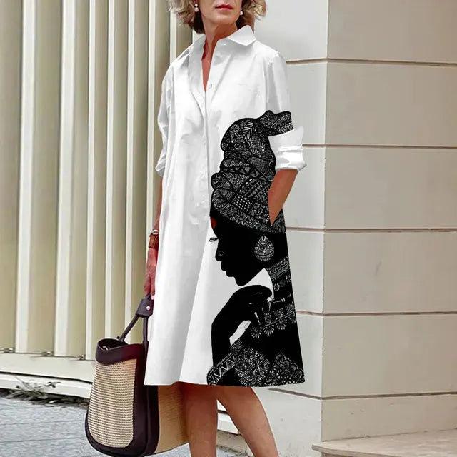 AS | Kvalitní šaty s límečkem a vzorem