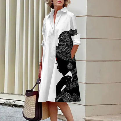 AS | Kvalitní šaty s límečkem a vzorem