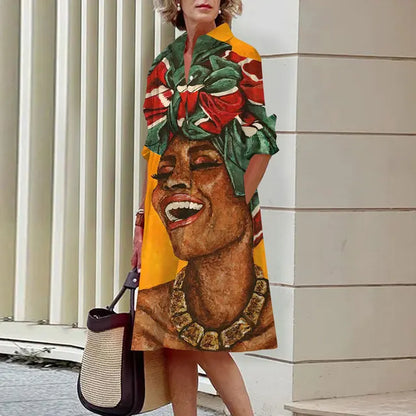 AS | Kvalitní šaty s límečkem a vzorem