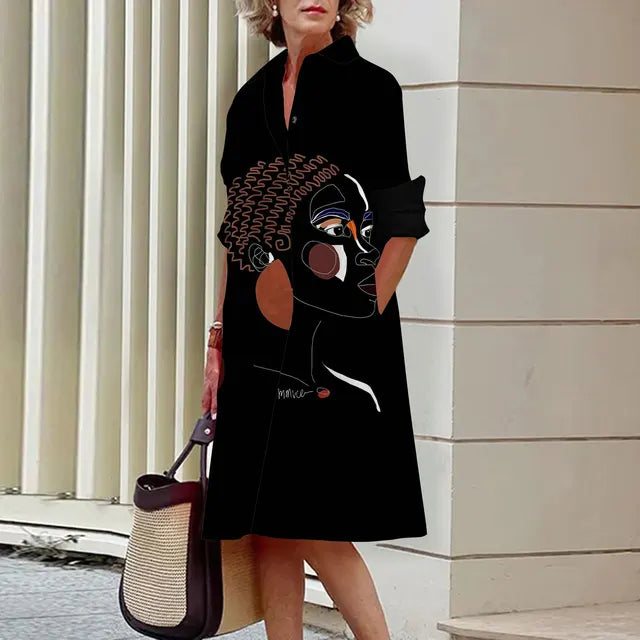 AS | Kvalitní šaty s límečkem a vzorem