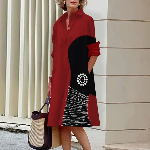 AS | Kvalitní šaty s límečkem a vzorem