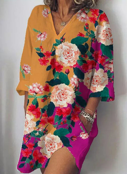 AS | Pohodlné a volné tunikové šaty s květinovým vzorem