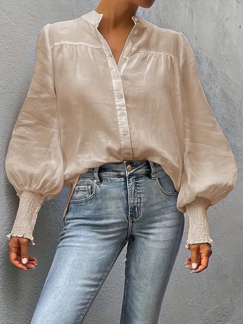 AS | Elegantní halenka s lampionovými rukávy