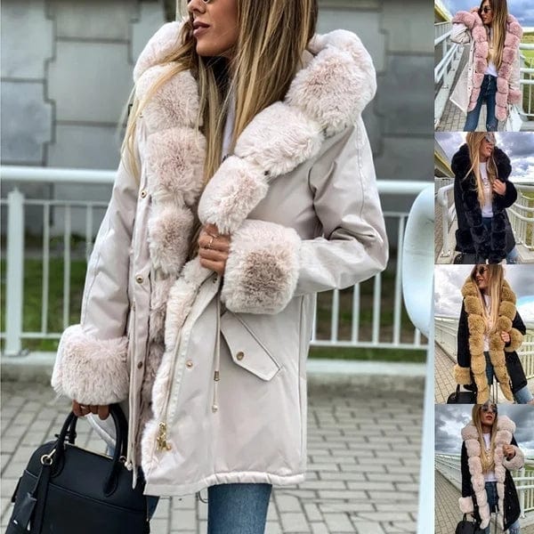 AS | Umělá kožešina s dlouhým rukávem a kapucí
