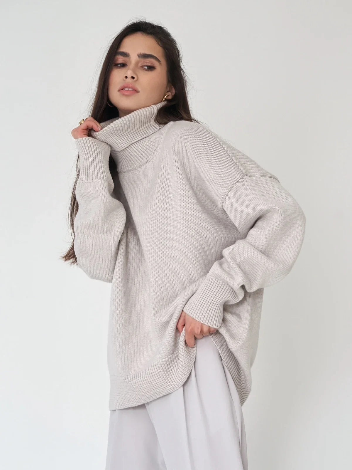 AS | MW - Příjemný oversized svetr s rolákem