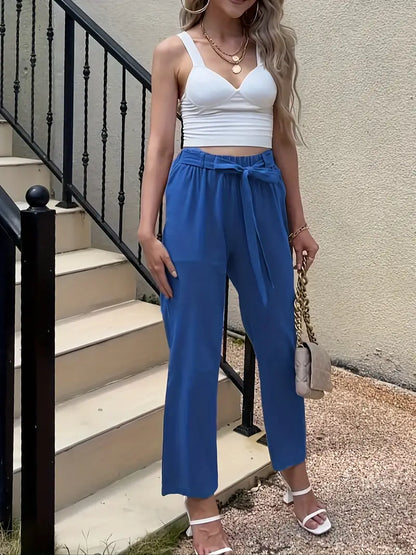 AS | Jednobarevné kalhoty pro volný čas s kravatou