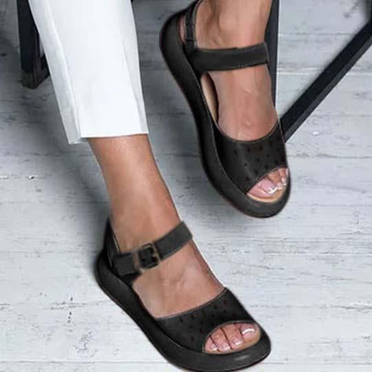 AS | Ortopedické ploché sandály Peep Toe