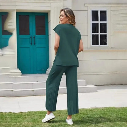 AS | MW - Elegantní dvoudílný komplet s širokými kalhotami a tričkem