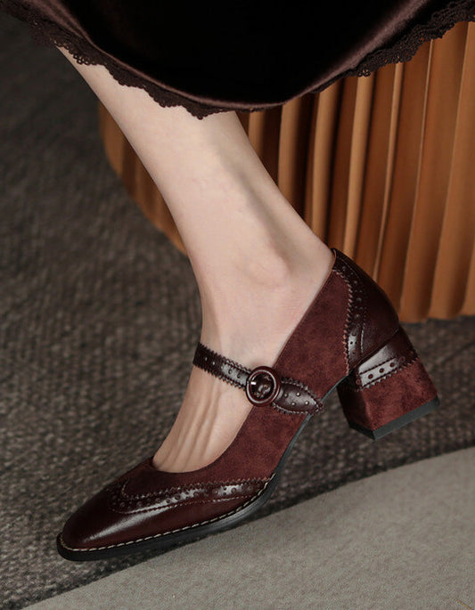AS | Dámské elegantní brogue podpatky v klasickém stylu